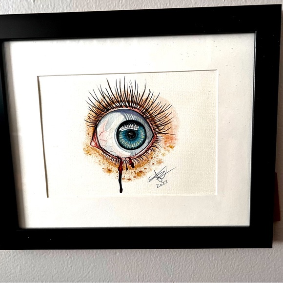 Original water color painting of an eye 👁️. “FEAR” - Picture 1 of 2